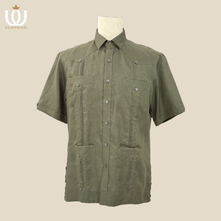 classic guayabera short sleeve shirt pure linen natural