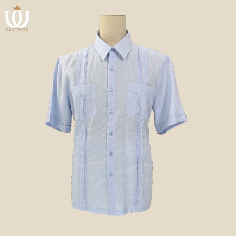 classic guayabera short sleeve shirt pure linen natural