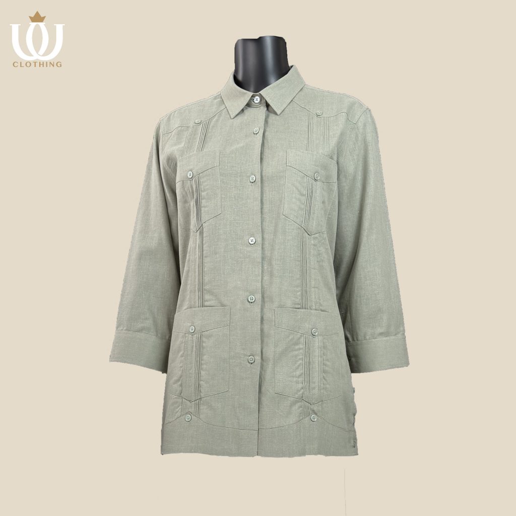 classic guayabera short sleeve shirt pure linen natural